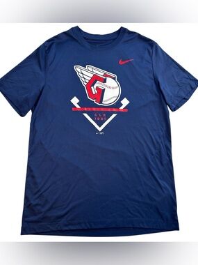Nike Cleveland Guardians MLB T-Shirt Men’s Navy Blue Logo Icon Legend Tee size L